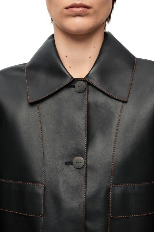 Loewe яке от агнешка кожа напа F84B81134 Жени черен