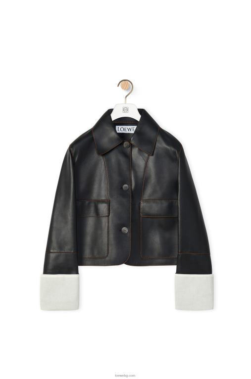 Loewe яке от агнешка кожа напа F84B81134 Жени черен
