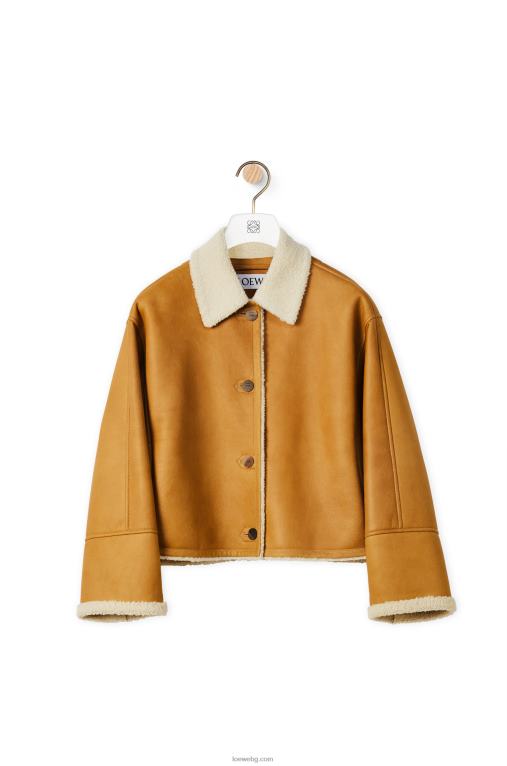 Loewe късо яке от овчарки F84B81148 Жени бяло/камила