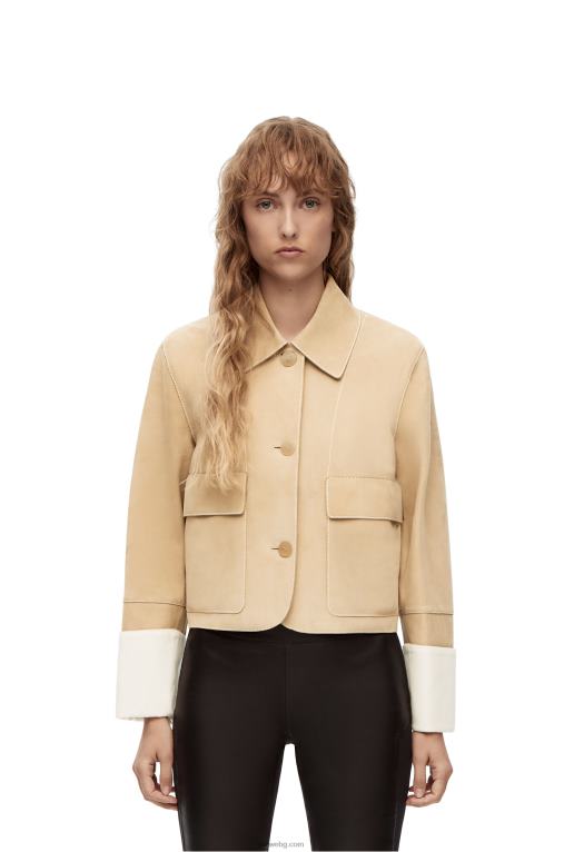 Loewe яке от велурена агнешка кожа F84B81150 Жени злато