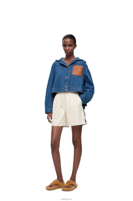 Loewe изрязано работно яке от деним F84B81162 Жени синьо червено