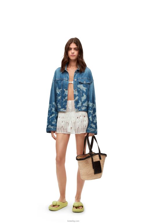 Loewe изрязано яке с рибка от деним F84B81169 Жени светло синьо/бяло