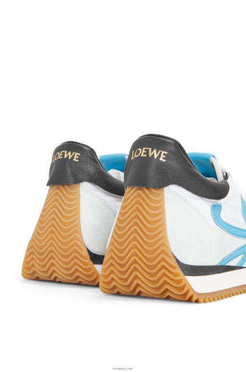 Loewe плъзгач от телешка кожа и найлон F84B8640 Жени бяло/синьо