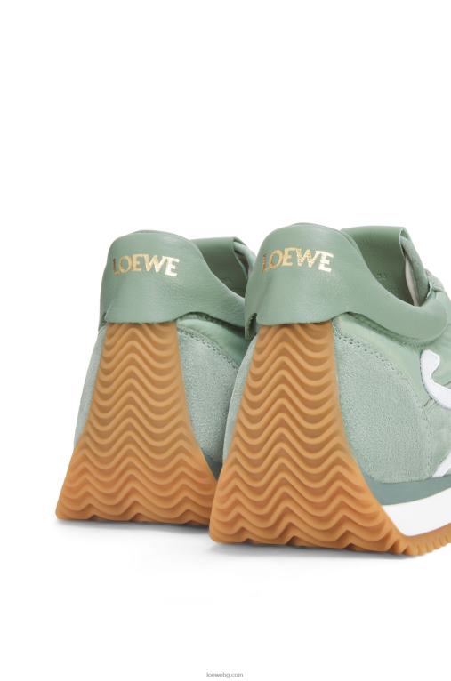 Loewe плъзгач от велур и найлон F84B8641 Жени светло зелено