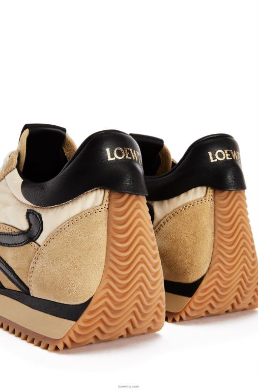 Loewe плъзгач от велур и найлон F84B8644 Жени златно/черно