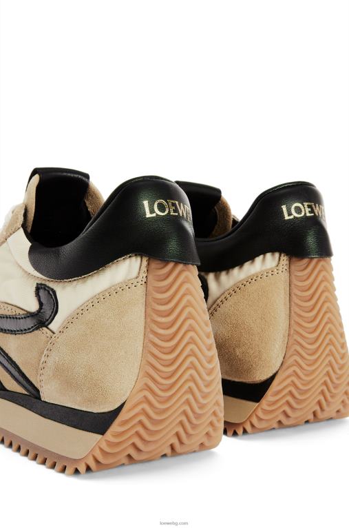 Loewe плъзгач от велур и найлон F84B8644 Жени златно/черно
