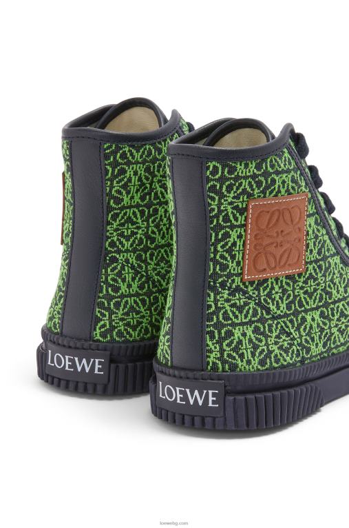 Loewe високи горнища от анаграм жакард F84B8664 Жени ябълково зелено/тъмно синьо