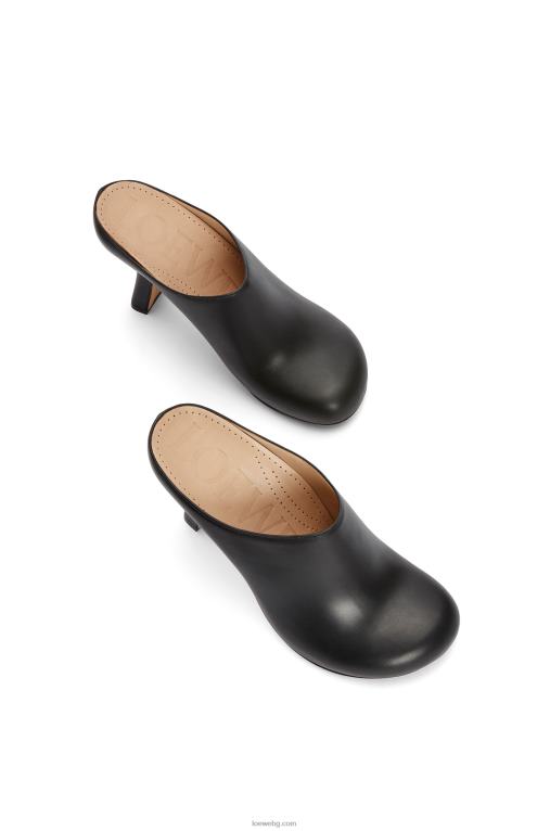 Loewe тера ток сабо от телешка кожа F84B8740 Жени черен