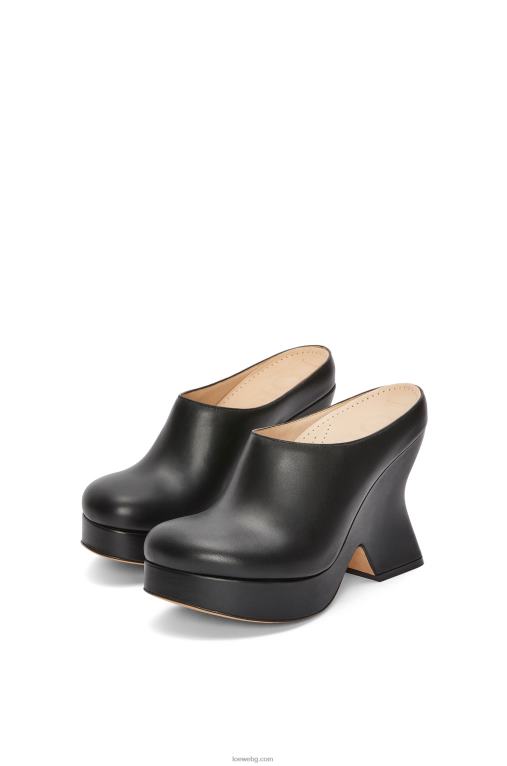 Loewe сабо с клин от телешка кожа F84B8743 Жени черен