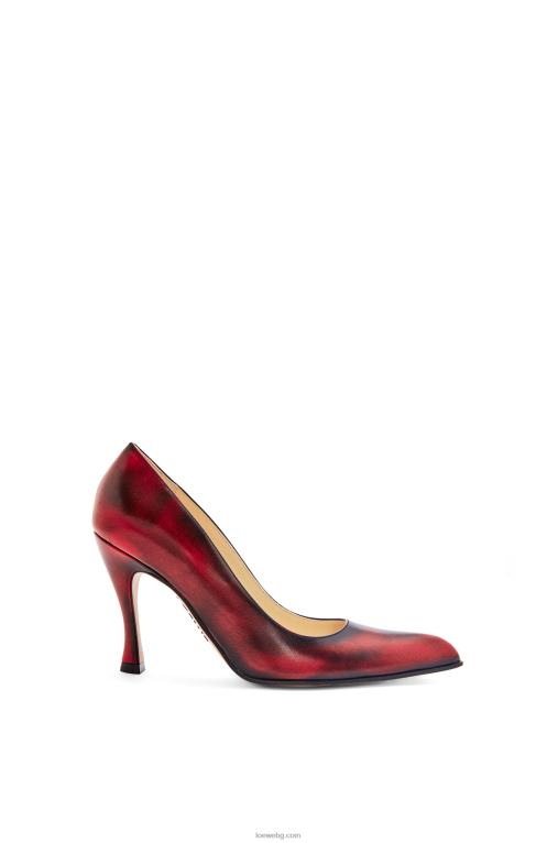 Loewe комична класическа помпа от телешка кожа F84B8750 Жени антуриум червен/черен