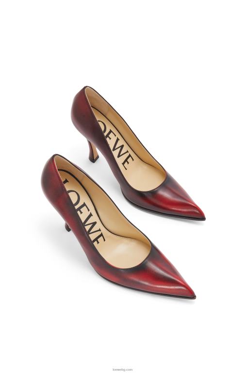 Loewe комична класическа помпа от телешка кожа F84B8750 Жени антуриум червен/черен