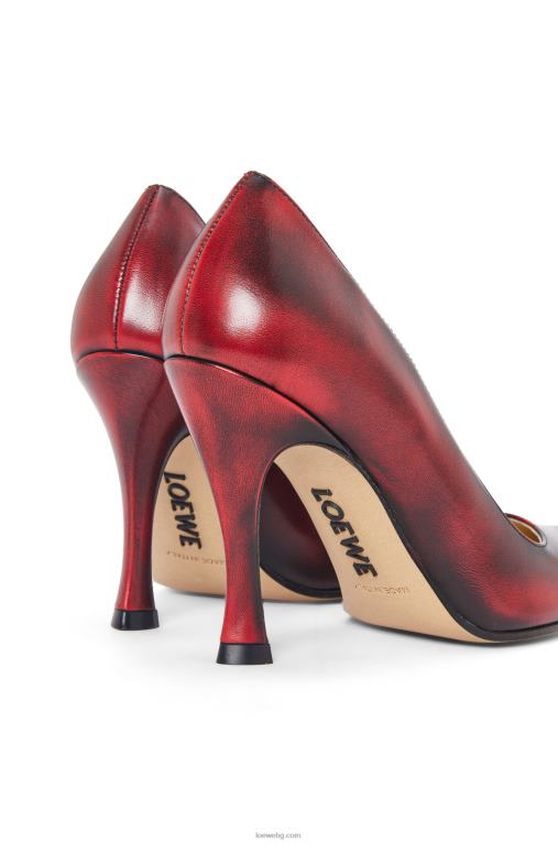 Loewe комична класическа помпа от телешка кожа F84B8750 Жени антуриум червен/черен