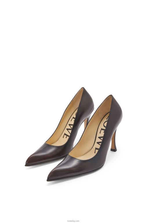 Loewe комична класическа помпа от телешка кожа F84B8751 Жени шитаке/черно