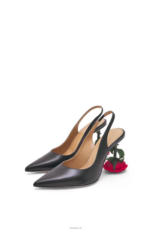 Loewe розов ток с прашка от телешка кожа F84B8756 Жени черен