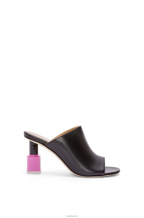 Loewe лак за нокти муле от телешка кожа F84B8757 Жени черно/розово