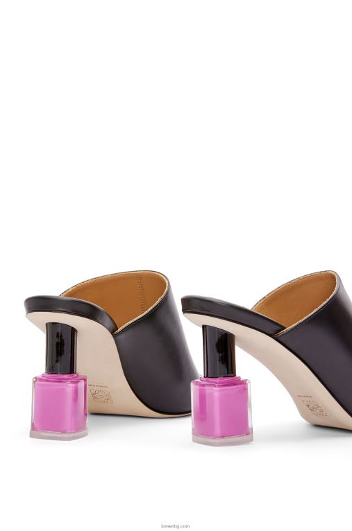 Loewe лак за нокти муле от телешка кожа F84B8757 Жени черно/розово