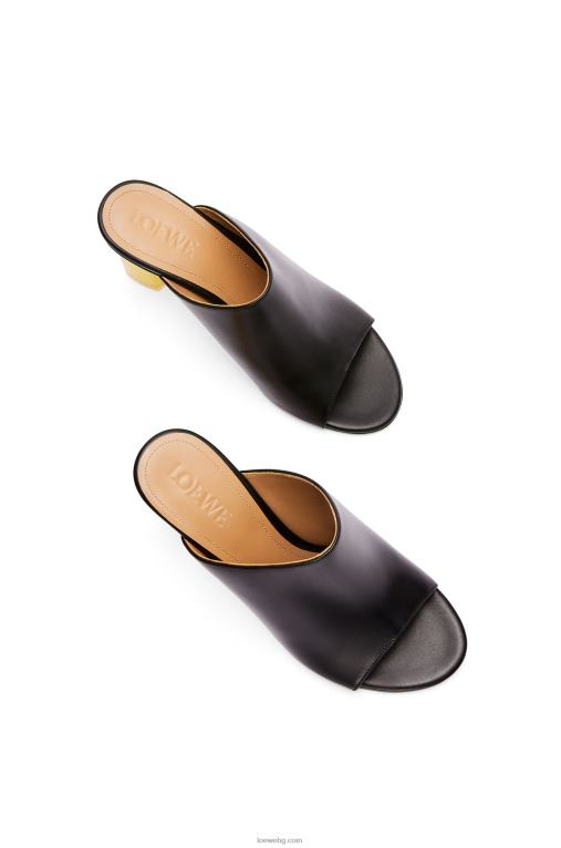 Loewe лак за нокти муле от телешка кожа F84B8759 Жени черно/жълто
