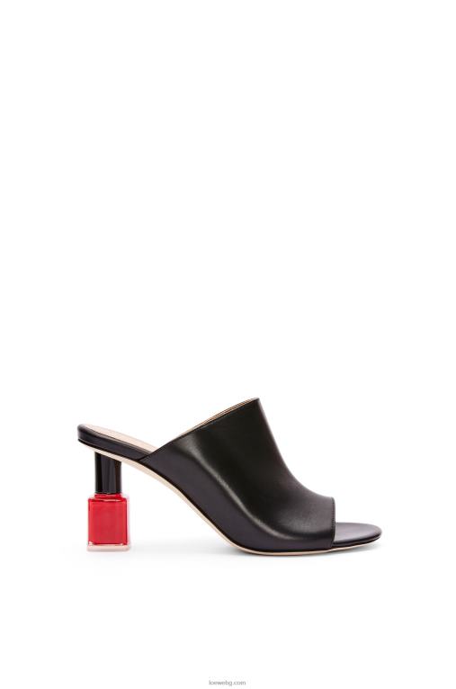 Loewe лак за нокти муле от телешка кожа F84B8760 Жени черно/червено