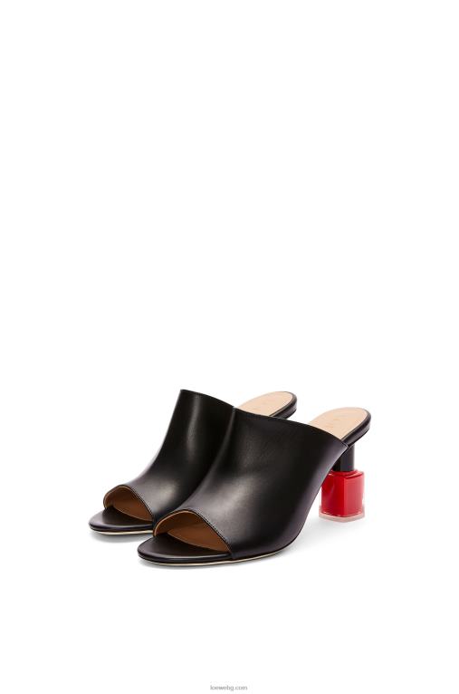 Loewe лак за нокти муле от телешка кожа F84B8760 Жени черно/червено