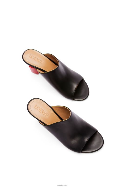 Loewe лак за нокти муле от телешка кожа F84B8760 Жени черно/червено