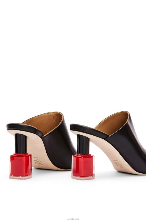 Loewe лак за нокти муле от телешка кожа F84B8760 Жени черно/червено