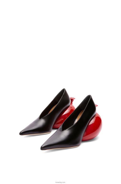 Loewe балон помпа от телешка кожа F84B8762 Жени черно/червено