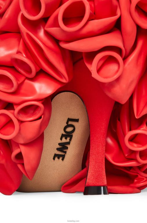 Loewe комична помпа за балони от сатен F84B8767 Жени антуриум червен