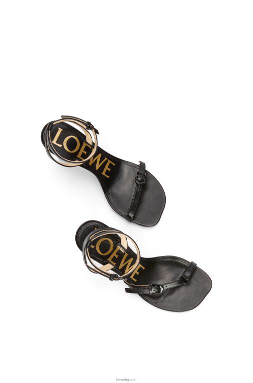 Loewe сандал тип венчелистчета от агнешка кожа F84B8671 Жени черен