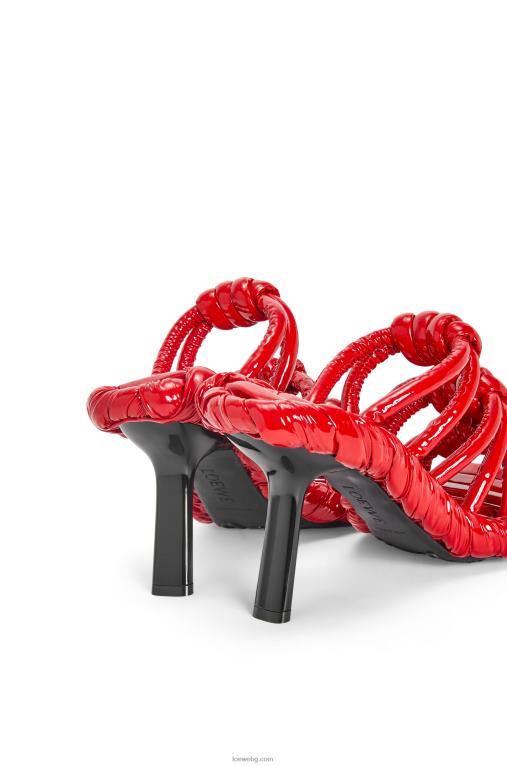 Loewe сандал с венчелистчета от агнешка кожа F84B8706 Жени червено/черно