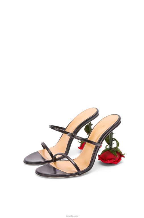 Loewe сандали с розов ток от детска кожа F84B8713 Жени черен