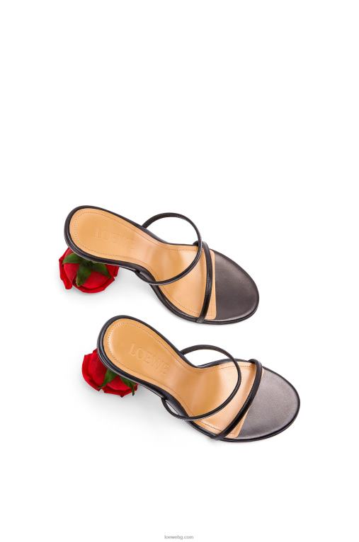 Loewe сандали с розов ток от детска кожа F84B8713 Жени черен