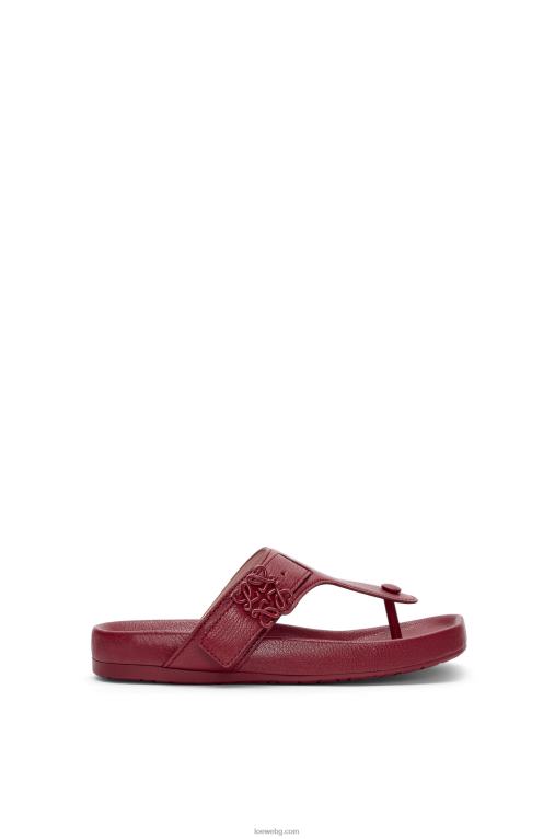 Loewe леки сандали с пръсти от козя кожа F84B8721 Жени бордо