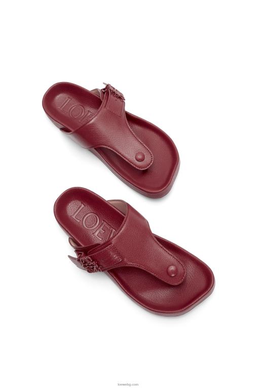 Loewe леки сандали с пръсти от козя кожа F84B8721 Жени бордо