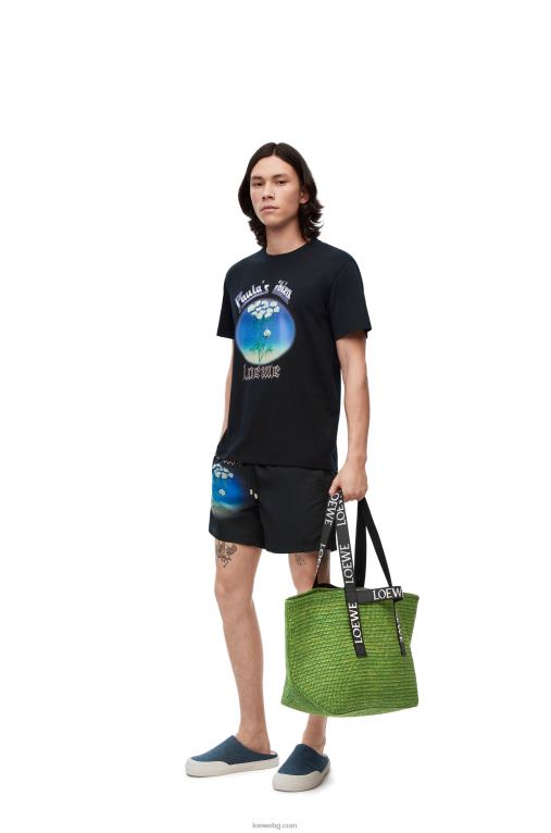Loewe сгънат купувач в рафия F84B829 мъже зелено/черно