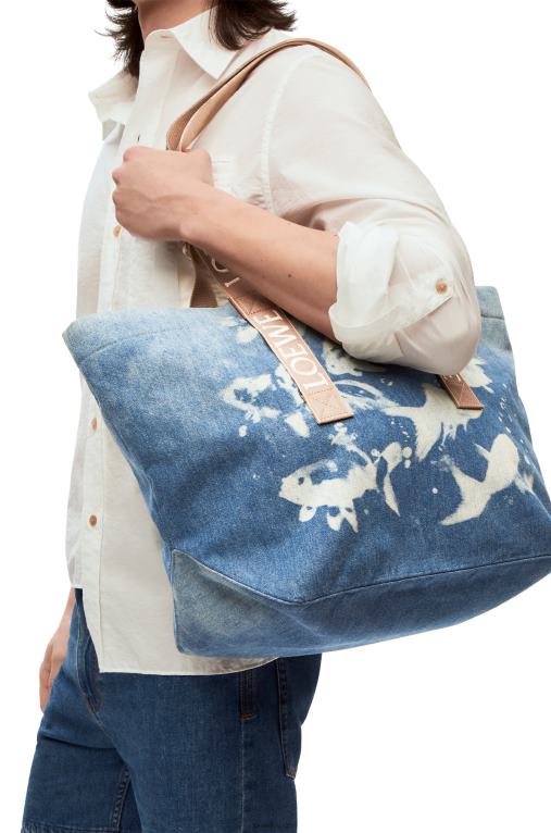 Loewe сгъваем шопер от деним F84B867 мъже светло синьо/естествено