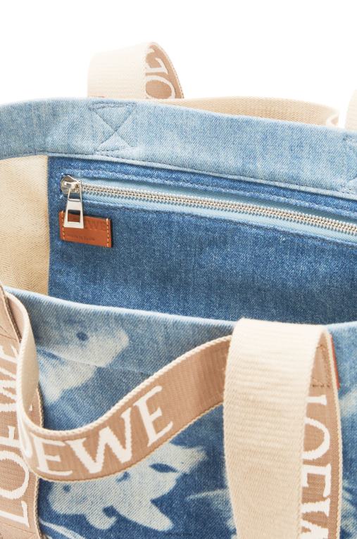 Loewe сгъваем шопер от деним F84B867 мъже светло синьо/естествено