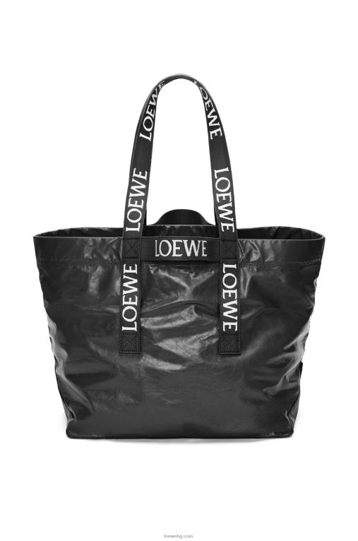 Loewe сгъваем купувач в телешка кожа от хартия F84B868 мъже черен