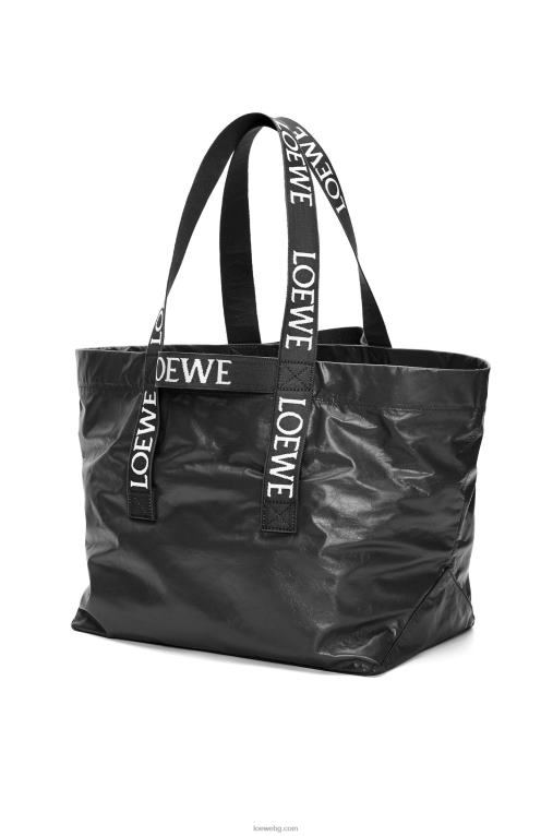 Loewe сгъваем купувач в телешка кожа от хартия F84B868 мъже черен