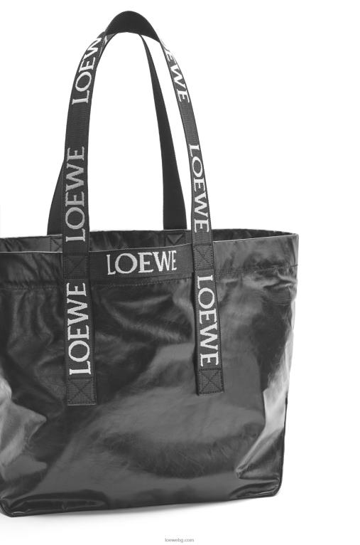 Loewe сгъваем купувач в телешка кожа от хартия F84B868 мъже черен
