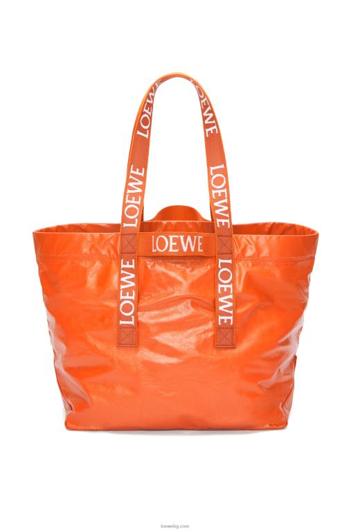 Loewe сгъваем купувач в телешка кожа от хартия F84B869 мъже оранжево