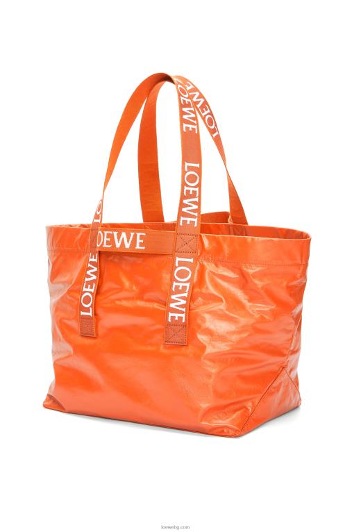 Loewe сгъваем купувач в телешка кожа от хартия F84B869 мъже оранжево