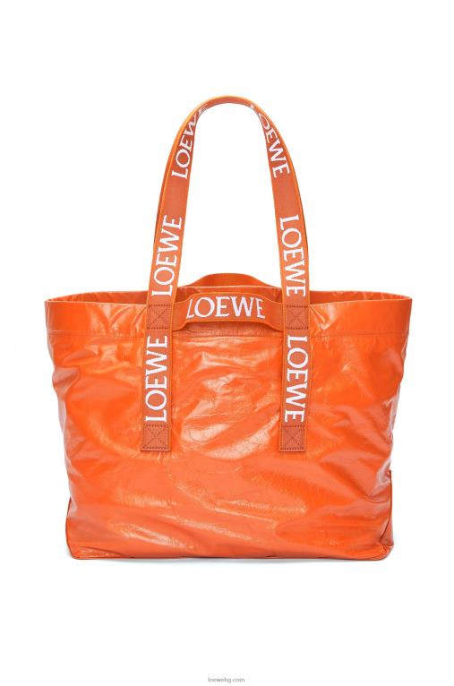 Loewe сгъваем купувач в телешка кожа от хартия F84B869 мъже оранжево
