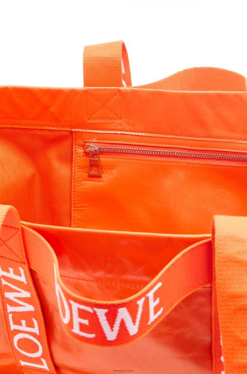 Loewe сгъваем купувач в телешка кожа от хартия F84B869 мъже оранжево