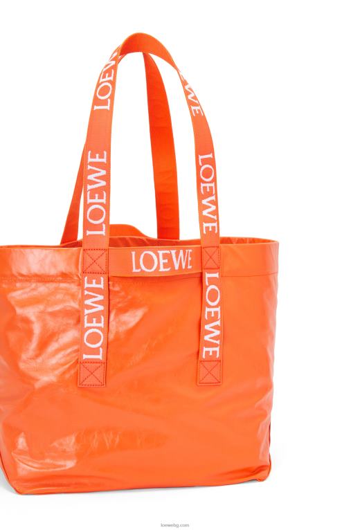 Loewe сгъваем купувач в телешка кожа от хартия F84B869 мъже оранжево