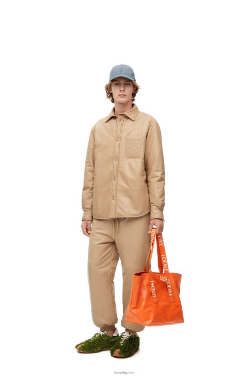 Loewe сгъваем купувач в телешка кожа от хартия F84B869 мъже оранжево
