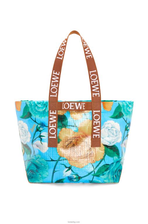 Loewe сгъваем шопер от рециклирано платно с покритие F84B876 мъже небесно синьо/тен