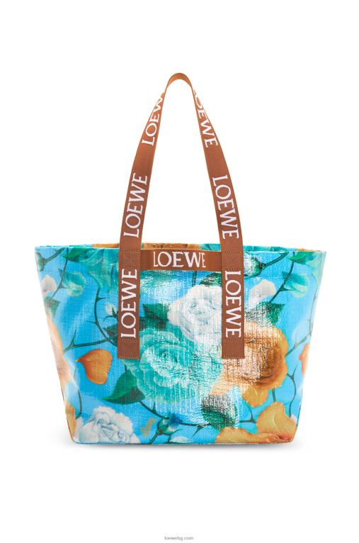 Loewe сгъваем шопер от рециклирано платно с покритие F84B876 мъже небесно синьо/тен