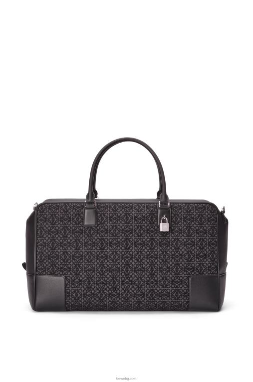 Loewe чанта amazona 44 от анаграм жакард и телешка кожа F84B8148 мъже антрацит/черен