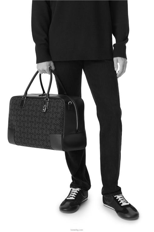 Loewe чанта amazona 44 от анаграм жакард и телешка кожа F84B8148 мъже антрацит/черен