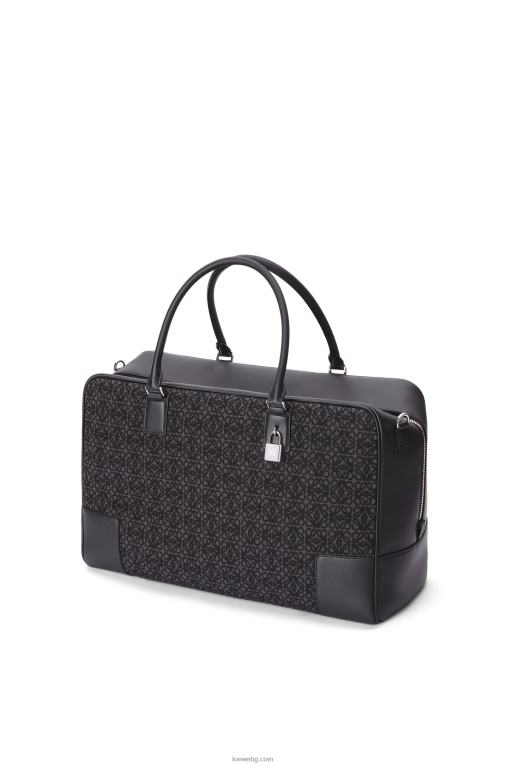 Loewe чанта amazona 44 от анаграм жакард и телешка кожа F84B8148 мъже антрацит/черен